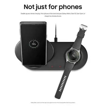 ALLOYSEED Brezžični Polnilnik Duo Dock Postajo Za Samsung Prestavi S3 Watch Hitro Polnjenje Držalo, Stojalo Za Samsung Galaxy Note 9 S8 S9