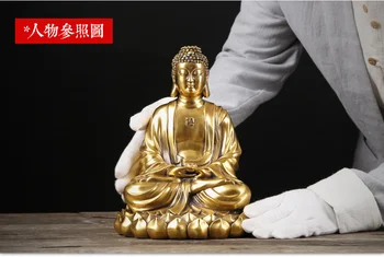 Budistični Blagoslovi zdravje in varnost VRH Talisman Maskota zlato RU LAI Buda medenina carving Kiparstvo kip 25 cm