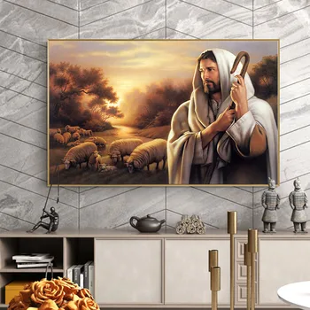 Jezus Zganjanje Ovc Olje na Platno, Stensko Slikarstvo Umetnost Plakatov in Fotografij Skandinavskih Stenskih slikah, Cuadros Doma Dekoracijo