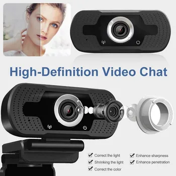 Webcam 1080P Full HD Web Kamera Z Mikrofonom Web Cam 1080p Za PC Računalnik Mac Prenosnik Namizni YouTube, Skype USB Camara Spletu