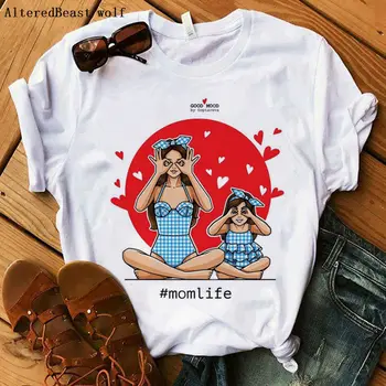 2020 Modi super mama tshirt mama in baby print majica s kratkimi rokavi ženske priložnostne kratek rokav tiskanja harajuku beli vrhovi tee modna oblačila