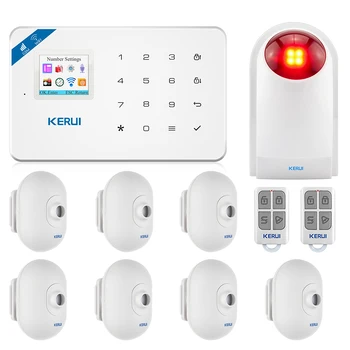 KERUI Detektorja Gibanja Vrata Detektor Alarm, Sirene Alarmni Sistem TFT Barvni Zaslon W18 WIFI GSM Domov Protivlomni Alarmni Sistem APP Nadzor