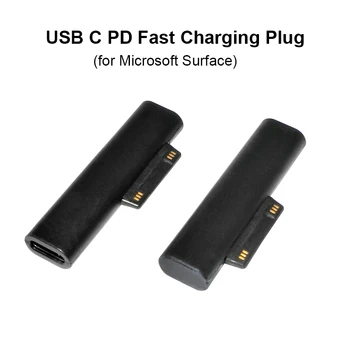 Tip C Ženski Adapter Pretvornik USB-C PD Hitro Vtič za napajanje Priključek za Microsoft Surface Pro 3 4 5 6 gre za Površine Knjiga