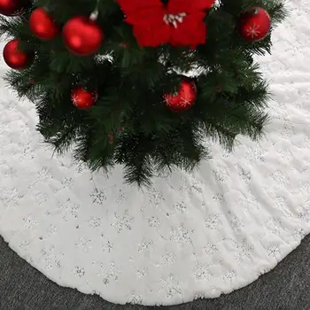 Božično Dekoracijo za Dom 70-120 cm Srebrno Dlako Božično Drevo Krilo Krzna, Preproge Xmas Party Okraski Luksuzni Božič Dreves