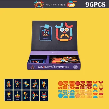 Magnet Puzzle Igrače Otroci Izobraževalne Igrače, Različne Teme Igri Zabavno Večkratno uporabo Nalepke za Otroke Umetnosti Osnutek Darilo