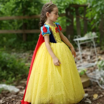 Disney Otroci Obleke za Dekleta Sneg Bel Kostum Princesa Obleko za noč Čarovnic, Božič Stranka Cos otroška Oblačila Novo Leto