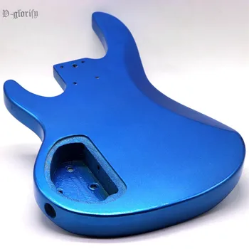 Kovinsko modra barva Poplar les, električna bas kitara telo