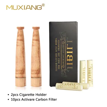MUXIANG 79mm Ailanthus Lesa Cigaret Imetnik Kajenje Ustnik Z 9 mm Activare Ogljikov Filter bf0005
