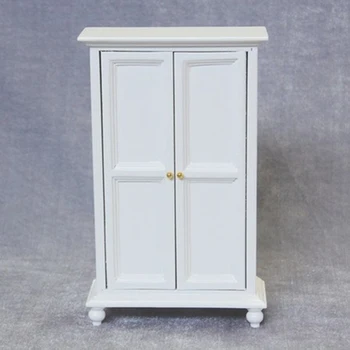 1:12 Lutke Miniaturnega Pohištva - Belo Leseno Omaro, Predalnik, Realističen Model Začetni Zaslon, Evropski Stil