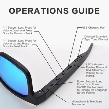 Polarizirana Sončna Očala Bluetooth Kostne Prevodnosti Slušalke Smart Glasses Brezžični Šport Stereo Audio Izhod Za Slušalke Sončna Očala