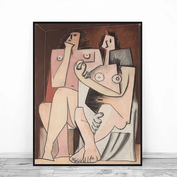 Moški In Ženska Po Picasso Wall Art Platno Plakat in Tiskanje Platno Slikarstvo Olje Dekorativne Slike Dnevni Sobi Doma Dekor Umetnine