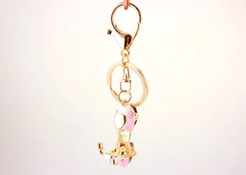Zlitine Tipko Cut Roza Electromobile Key Ring Keychain Nosorogovo Kristalno Torbici Avto Ključnih Verige Darilo Dekle Dekorativno Vrečko