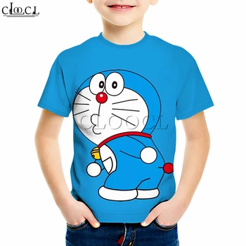 Risanka Doraemon Otroci T Srajce Fant Dekle 3D Tiskanja Japonski Anime Kratek Sleeve Majica Baby Smešno Mladi Harajuku Vrhovi