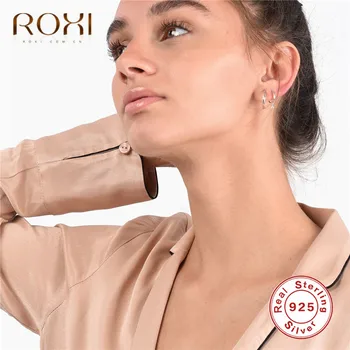 ROXI Modni Element Ženske Uhane 925 Sterling Silver Pearl Obesek Stud Uhani za Ženske Naravnih Sladkovodnih Biser Nakit