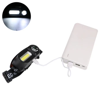 Prenosni COB LED Žaromet USB Glavo Svetilka 18650 Polnilna Baterija Noč zapored Smerniki Svetilka 5W za Ribolov, Kampiranje, Pohodništvo