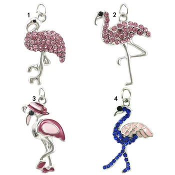JINGLANG Vroče Prodaje Flamingo Čar Kristalno Živali Kroglice, primerni za Zapestnice Original Verodostojno Dodatki Nakit 30 kosov