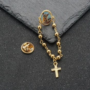 5 kos/veliko Jezus broške za ženske Nova zasnova zlitine kroglice obesek 8 slika broches Krščanska devica marija križ zatiči nakit