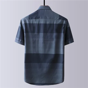 Plus velikost 8XL 7XL 6XL 5XL poslovni moški priložnostne kratka sleeved majica classic debele trakove moške socialne obleko oversize