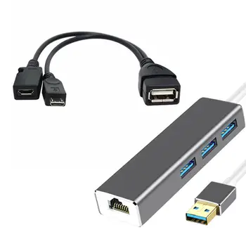 Visoka Kakovost 3USB HUB LAN Ethernet Adapter USB OTG Kabel za OGENJ, PALICA 2. GEN ali OGENJ TV3 Ustaviti Medpomnjenje