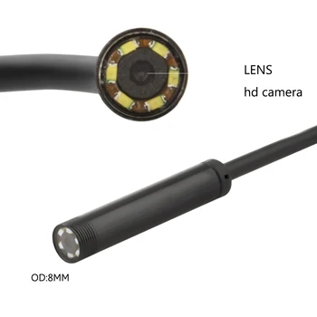 2V1 PC USB-Endoskop Android Fotoaparat 2/5 8 mm/10M Objektiv IP67 Nepremočljiva Cevi Borescope Endoscoop Fotoaparat Kača Cev Pregleda