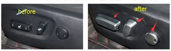 Lapetus Auto Styling Moč Sedeži Gumb Stol Prilagoditev Sequins Kritje Trim Fit Za LEXUS NX postajo nx200 NX300H 2016 2017 ABS