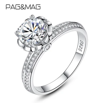 PAG&MAG Ustvarili Simulirani Diamond 925 Sterling Srebrni Prstan Za Ženske korejski Poročni Prstan Nakit bagues pour femme argent 925