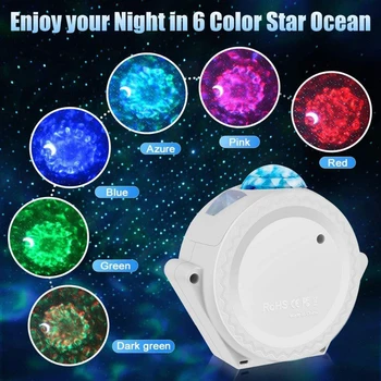 Barvita Zvezdnato Nebo Projektor USB, Daljinsko upravljanje Predvajalnika Glasbe Luna Star LED Nočna Lučka Romantično Projekcija Lučka za Rojstni dan Darila