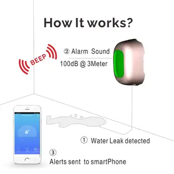 3 kos WiFi Smart tuya prepuščanje vode tipalo pisk smart življenje Poplav Prekoračitev Detektor doma, Varnost, Alarm APP instant potisnite nazaj