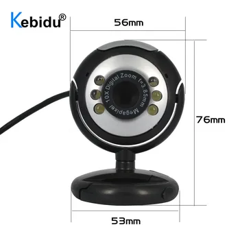 Kebidu NOVA USB 12M HD Kamera z Mikrofonom 30 Mega Pixel Web Cam 6 LED HD Webcam Kamero, MIKROFON ZA PRENOSNI RAČUNALNIK
