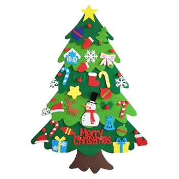 Otroci DIY Čutiti Božično Drevo Okraski Snežaka Okraski Otroke Novo Leto Darilo L4MB