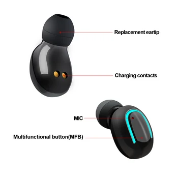 Bluetooth 5.0 Slušalke tws Brezžične Slušalke za mobilni telefon mi pravi brezžični čepkov www.trboje.si šport, glasba čelade