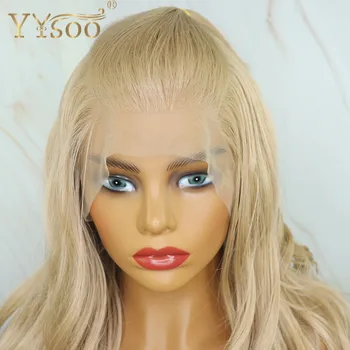 YYsoo13x6 Futura Sintetičnih Čipke Spredaj Blond Lasuljo 103Color Pol Ročno, Vezane na Japonskem Toploto Odporna Vlakna, Las Zamenjava Vijugasto Lasulje
