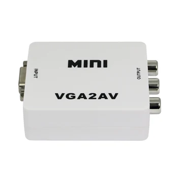 1080P 1.4 Visoka Kakovost Mini VGA RCA AV Pretvornik z 3.5 mm Audio, VGA CVBS+Audio Converter za TV/PC/PS3