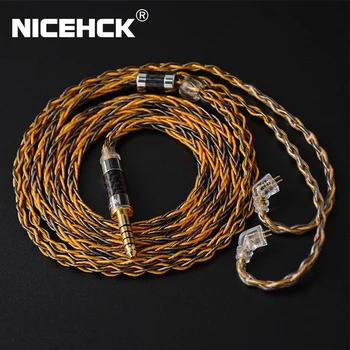 NiceHCK 8 Core posrebreni in Baker Mešani Slušalke Nadgradnjo Kabel 3.5/2.5/4.4 mm MMCX/NX7 Pro/QDC/0.78 mm 2Pin Za DB3 ST-10s