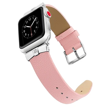 Krava Usnjeni trak Za Apple Watch Band 42mm 44 Zamenjava Pasu iwatch Serije 5 4 3 watchbands 40 mm 38 mm zapestnica Dodatki