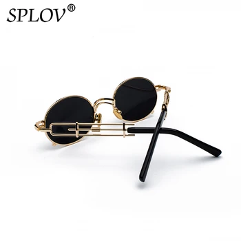 SPLOV Retro Krog Streampunk sončna Očala Moški Ženske blagovne Znamke Oblikovalec Kovin sončna Očala Osebnost Majhen Krog Očala Oculos