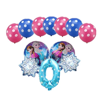 12pcs/set Disney Risanke Elsa Anna Sofija princesa Aluminija Baloni Komplet Rojstni dan Dekoracijo Dobave Baby Tuš Otrok Igrače