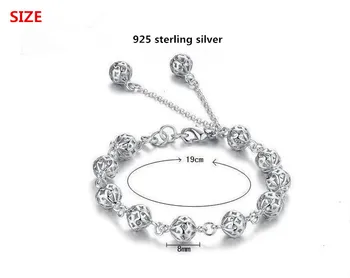 925 sterling silver fashion votlih žogo ženske'bracelet nakit ženske ne zbledi debelo poceni zapestnice padec ladijskega prometa