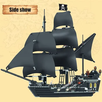 875PCS Pirati s Karibov gradniki Igrače Model Združljiv Za Black Pearl Ladje Opeke Igrače Otrok Fantje