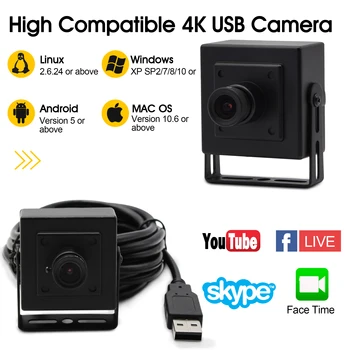 ELP 4K USB Fotoaparat Sony IMX317 Senzor MJPEG 30fps UVC Prost Gonilnik PC Webcam Live Streaming Kamera za Android, Linux, Windows in MAC