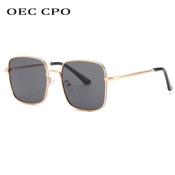 Moda Kvadratnih sončna Očala Ženske Letnik Steampunk sončna Očala Moških Očala Trend Kovinski Pisanimi Očali UV400 Odtenki Oculos O673
