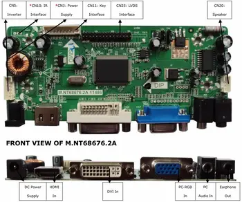 Yqwsyxl Nadzorni Odbor Spremlja Z zvočniški Komplet za LTN156AT02-D01 HDMI+DVI+VGA LCD LED zaslon Krmilnik Odbor Voznik