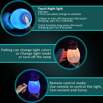 3D LED Dinozaver Lučka otroška nočna lučka 16 Barve Z Daljinskim upravljalnikom, USB Polnilne namizne svetilke spalnica dekor darilo za rojstni dan
