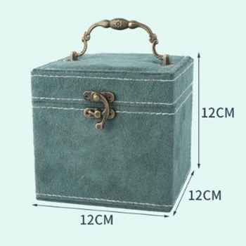 Nakit Box Škatla za Shranjevanje za Ženske, Dekleta, Dvojno Nakit Zaslon Škatla za Shranjevanje Ogrlico, Zapestnico, Uhane Obroč Watch-Zelena