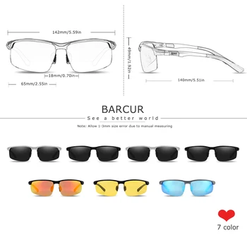 BARCUR Aluminija Magnisium sončna Očala Šport Polarizirani Svetlobi Teža Vožnje Glases Moški Ženske