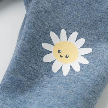 DBZ14395 dave bella pomlad baby dekleta modni risanka cvetlični hlače otrok celotno dolžino otroci hlače za malčke malčka hlače