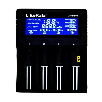 Liitokala Lii-PD4 18650 LCD-Zaslon Polnilnik 26650 21700 14500 10440 4 Reže, NiMH, li-ion Pametno Univerzalni Polnilec za Baterije