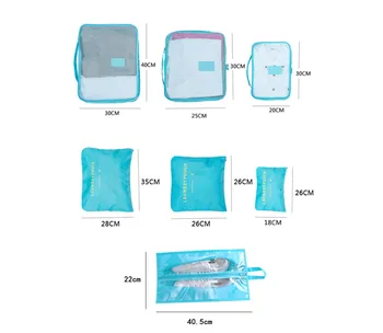 3D 7Pcs/nastavi Prtljage Organizator Oblačila Končna Kit Vrečko za Shranjevanje Kozmetični toiletrie Vrečko za Shranjevanje Doma Potovalni Pripomočki