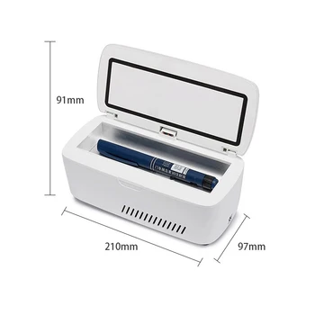 Insulin Medicinski Hladilnik Prenosni Mini Hladno Skladiščenje Avtomobilov v Hladilniku Električne Stalno Temperatue Medicine Polje 0-25℃ LCD