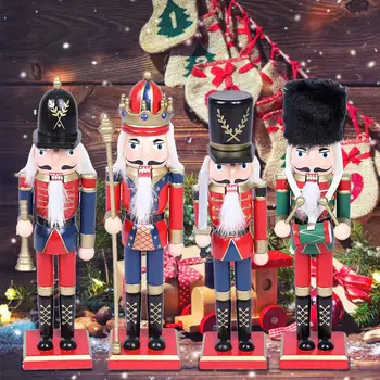 Velika Nutcracker Lutkovno Božični Okraski, Namizno Dekoracijo, Karikature, Risbe Orehi Vojaki Band Lutke Otroci Darilo 30 cm